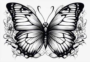Butterfly with thorns tattoo idea
