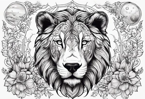 Animal cute , celestial, cross, tattoo idea