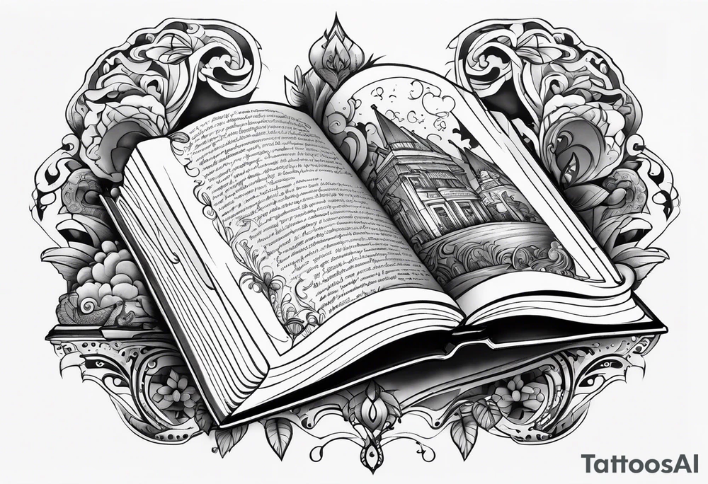 An open book tattoo idea