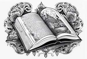 An open book tattoo idea