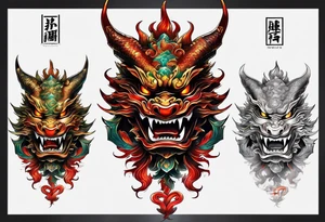 firedragon mask tattoo idea