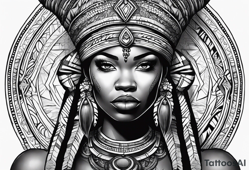 african, tribal, war tattoo idea