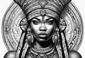 african, tribal, war tattoo idea