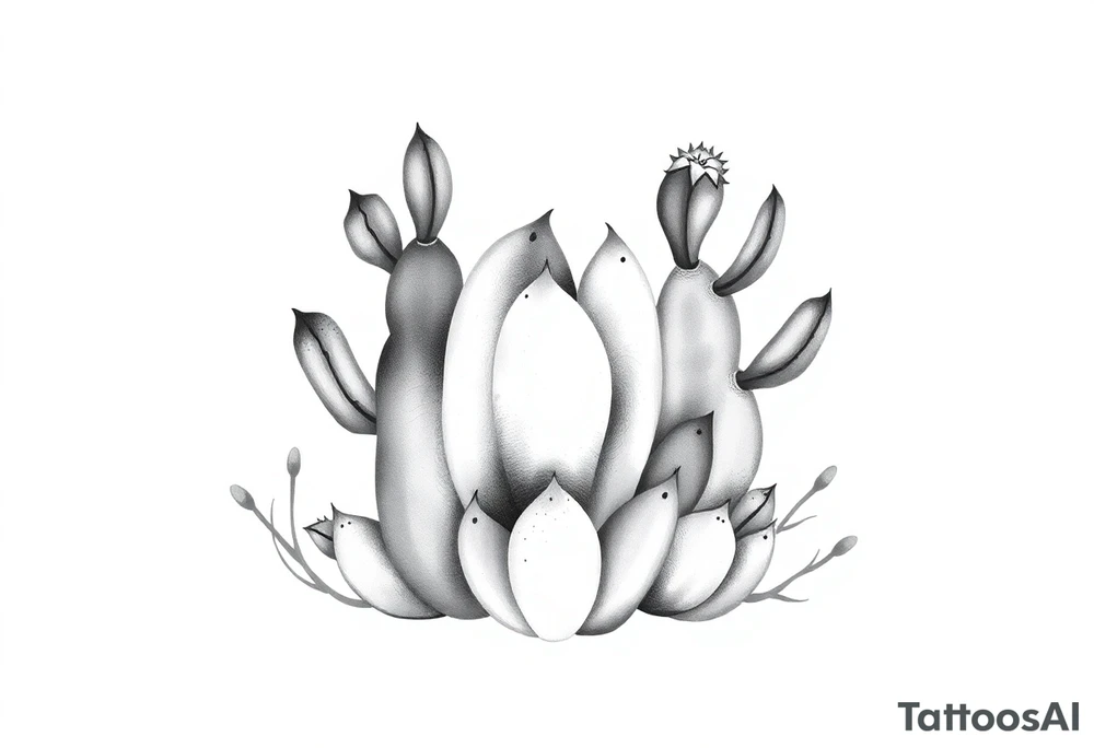 Cute cacti tattoo idea