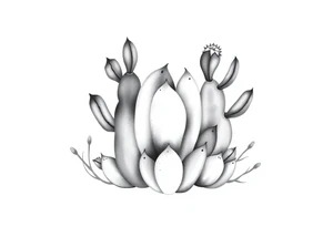Cute cacti tattoo idea