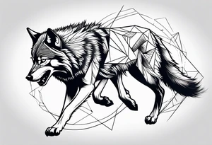 a wolf running tattoo idea