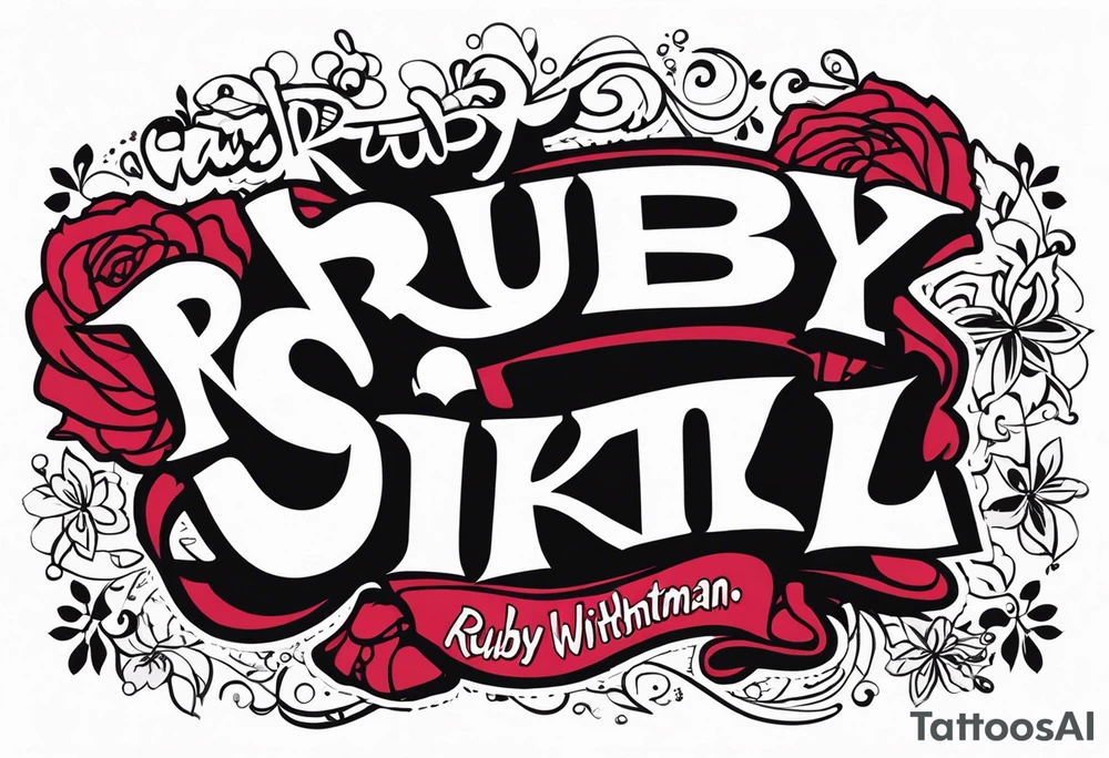 Text that says“Ruby Whitman is a stinky girl” tattoo idea