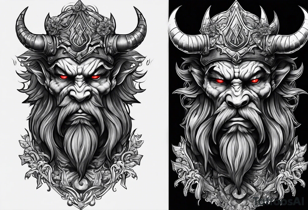 Military demon tattoo idea