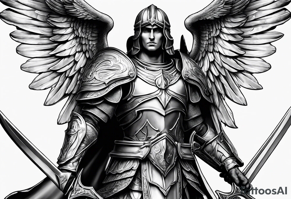 archangel warrior tattoo idea
