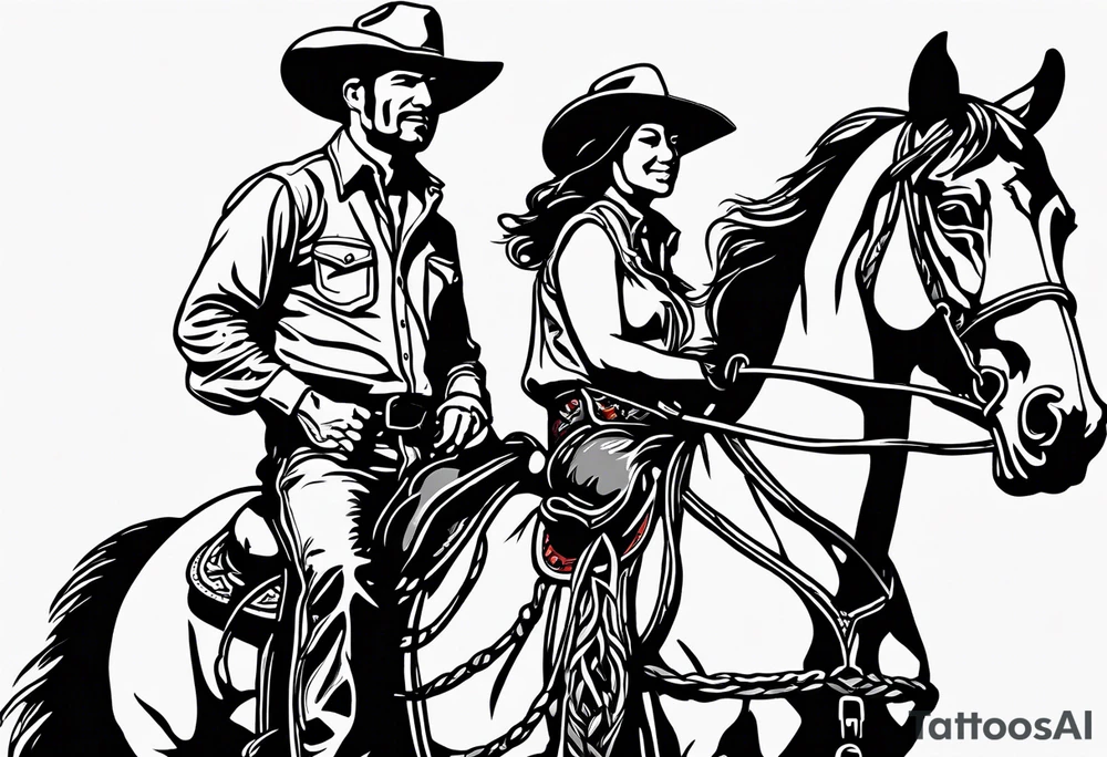 Old school memorial design australian cowboy themed tattoo bucking horse cattle campdraft Australian stockman drover cowboy tattoo outline tattoo idea