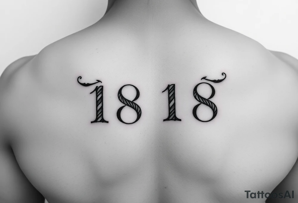 1818 in roman numerals on the ribs, just the numbers no designs tattoo idea