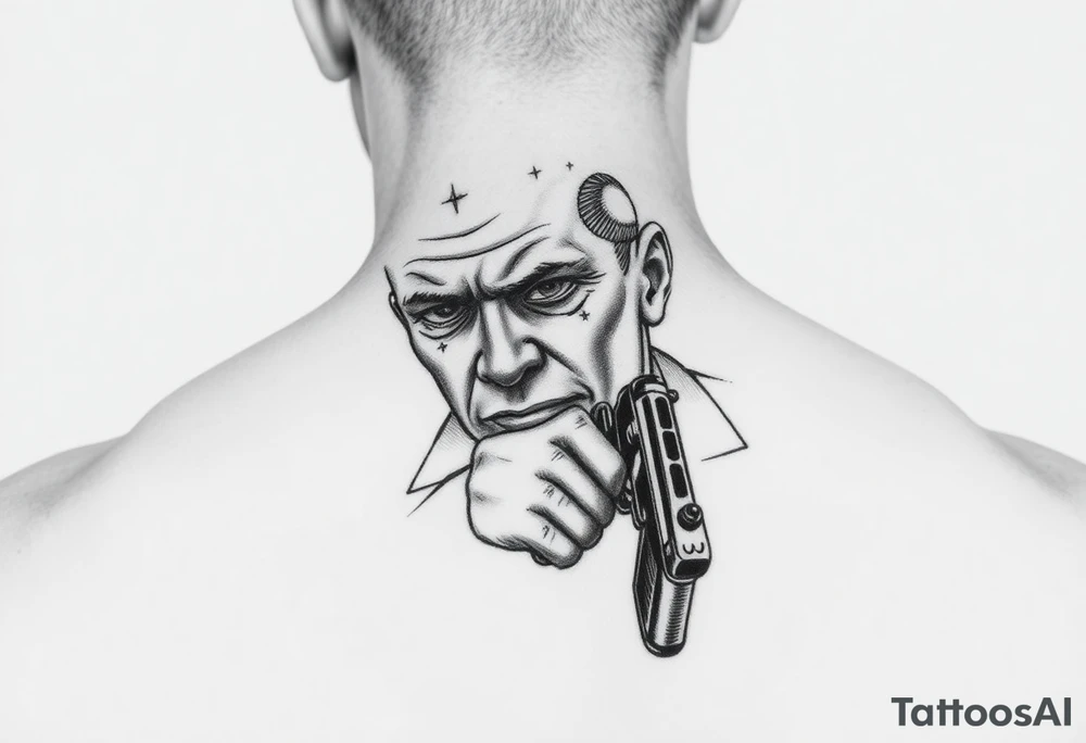 Biden with gun to head tattoo idea