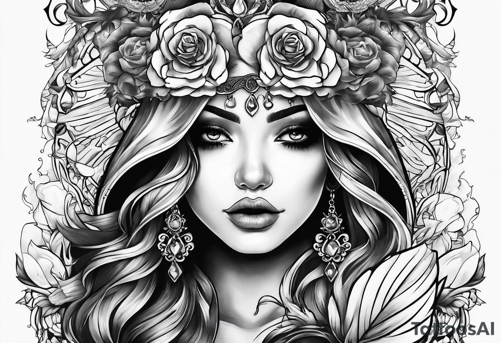 Girl falls in love with death tattoo idea