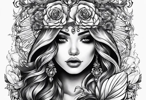 Girl falls in love with death tattoo idea