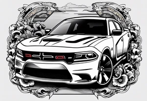 2020 Black Dodge charger tattoo idea