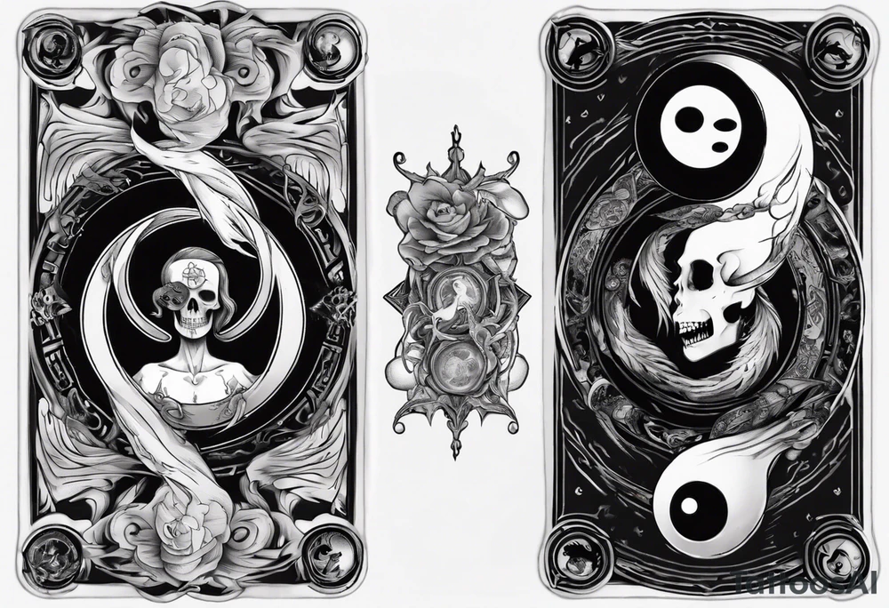 Ying yang death tarot card tattoo idea