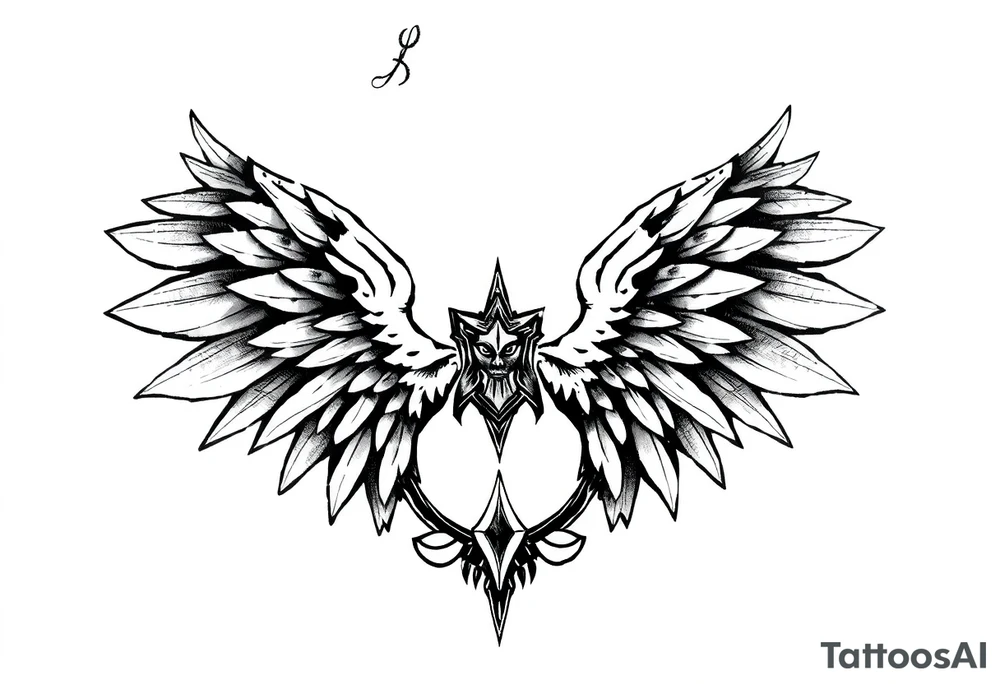 ArchAngel Protection tattoo stencil for women tattoo idea
