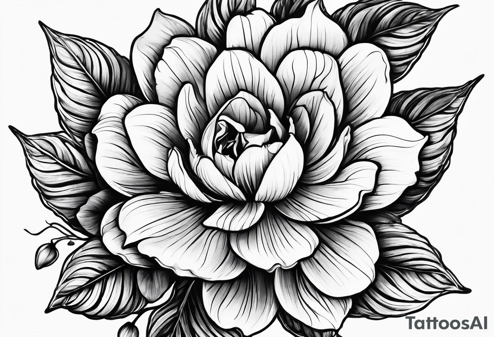 plant leaf skeleton tattoo idea