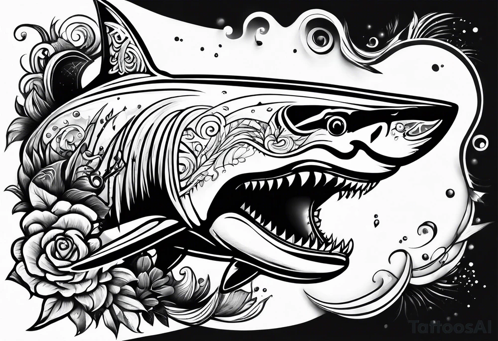 Shark bite tattoo idea