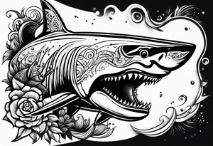 Shark bite tattoo idea