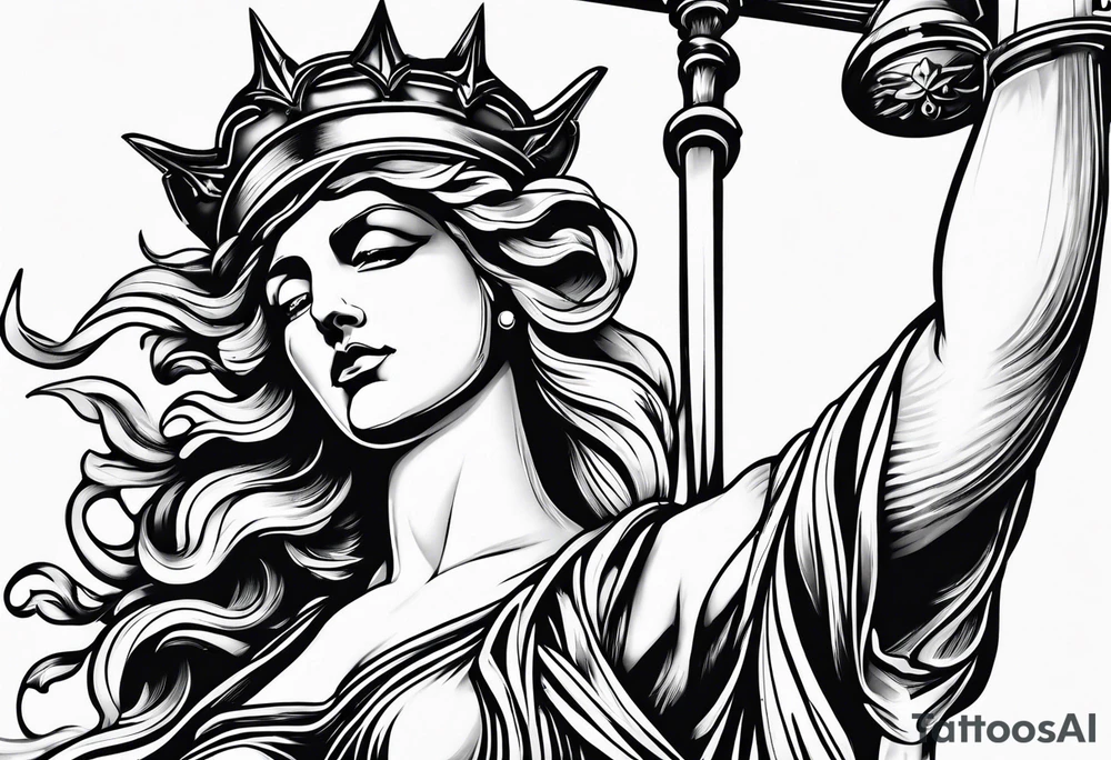 lady justice tattoo idea