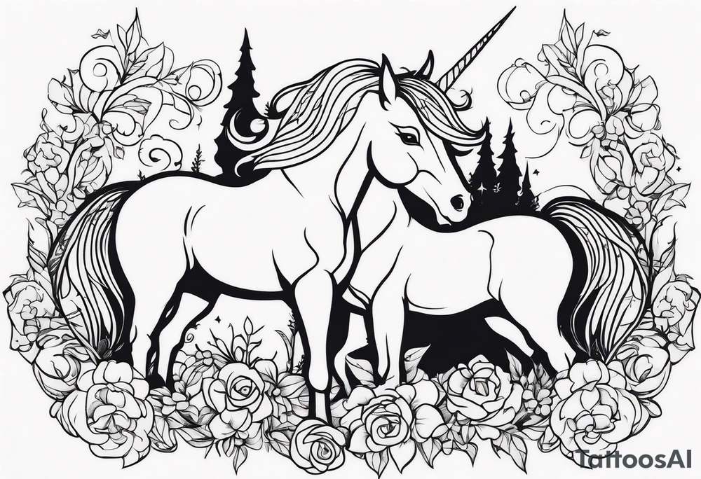 unicorns tattoo idea