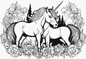 unicorns tattoo idea