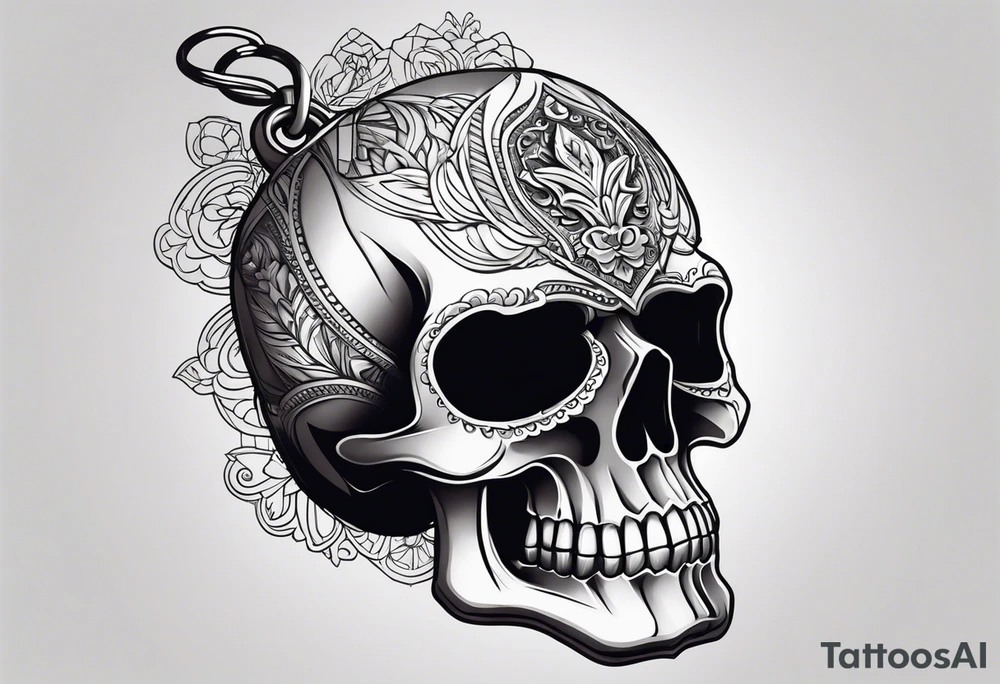 Skull keychain tattoo idea