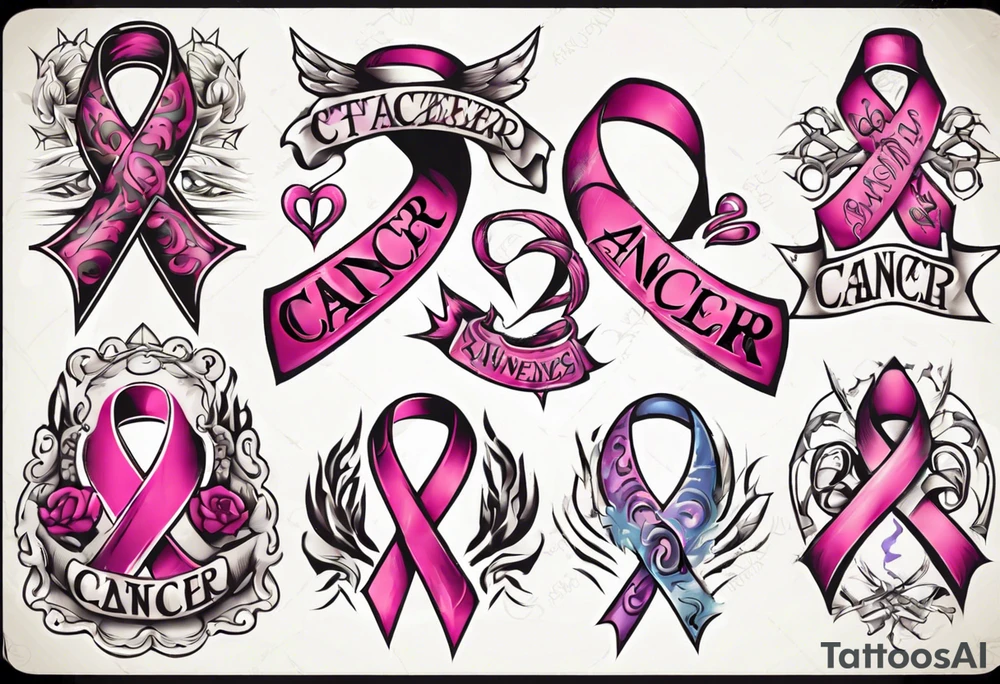 Cancer awareness ribbon tattoo idea