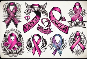 Cancer awareness ribbon tattoo idea
