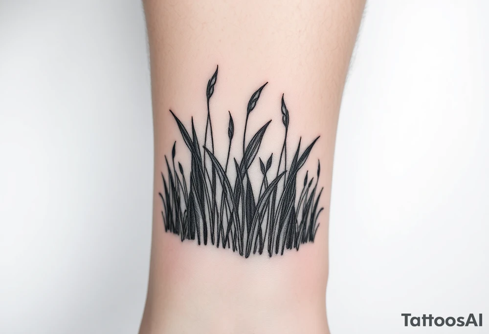 Grass growing from short to long like in a forest tattoo idea