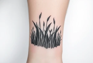 Grass growing from short to long like in a forest tattoo idea