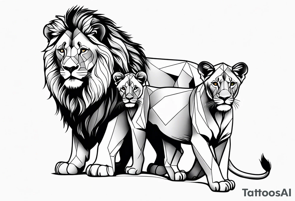 Lion. Mom and cub tattoo idea