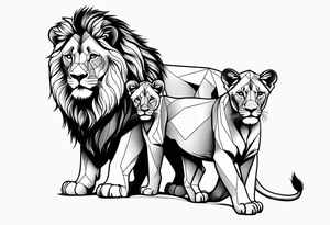 Lion. Mom and cub tattoo idea