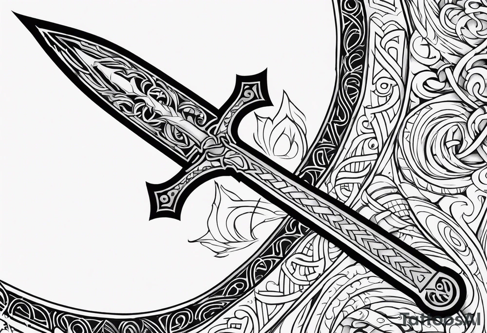 Valhalla sword shield tattoo idea