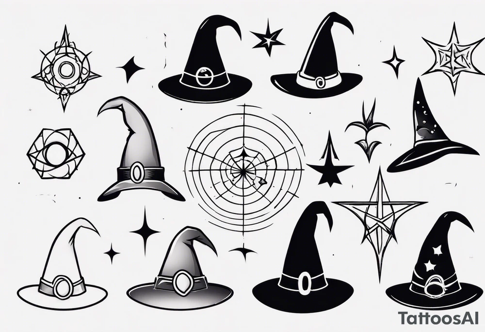 Cute witch hat tattoo idea