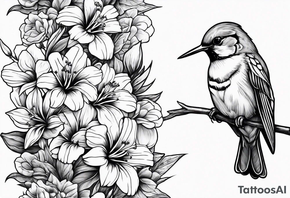 Libra hummingbird yellow finch cardinal flower garden dark sad beautiful mother tattoo idea