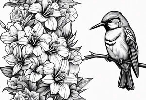 Libra hummingbird yellow finch cardinal flower garden dark sad beautiful mother tattoo idea