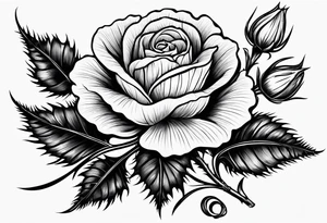 Scottish thistle, 4 leaf clover, english rose tattoo idea