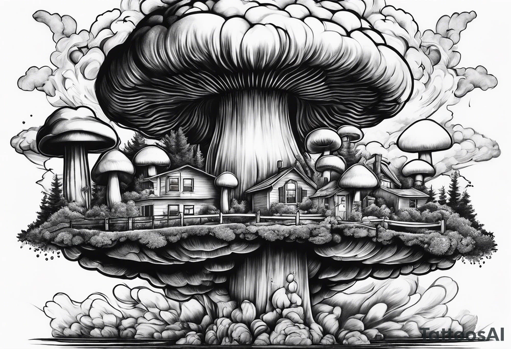 Mushroom cloud from a bomb tattoo idea