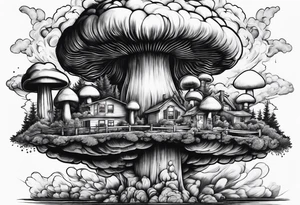 Mushroom cloud from a bomb tattoo idea