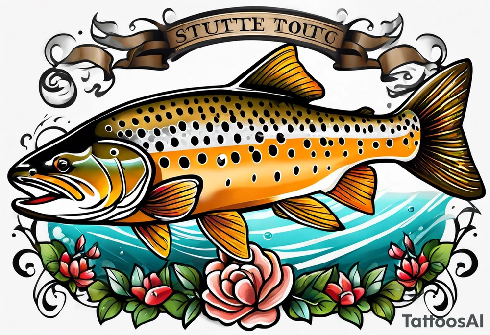 Brown trout tattoo idea