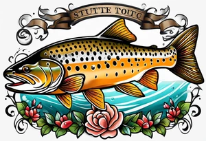 Brown trout tattoo idea