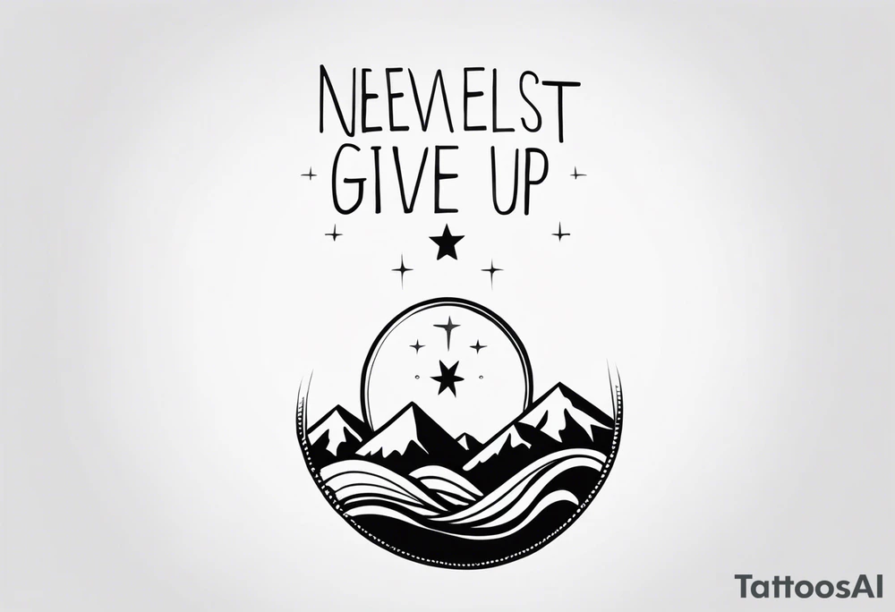 Never give up tattoo idea