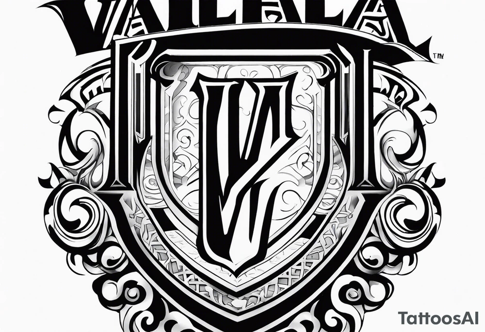 Valhalla steps shield tattoo idea