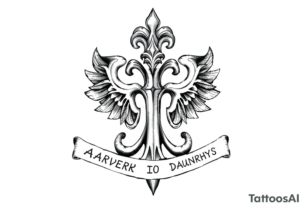 Irish family symbol with daughters names tattoo idea