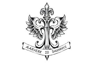 Irish family symbol with daughters names tattoo idea