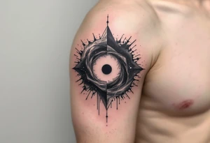 Two different universes on separate sides of a black hole tattoo idea