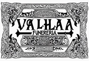 Viking valhalla funeral on fire tattoo idea