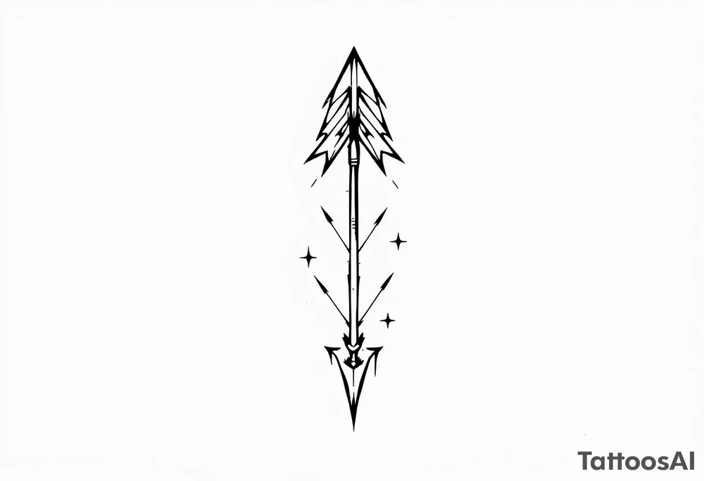 one  arrow  that look down tattoo idea